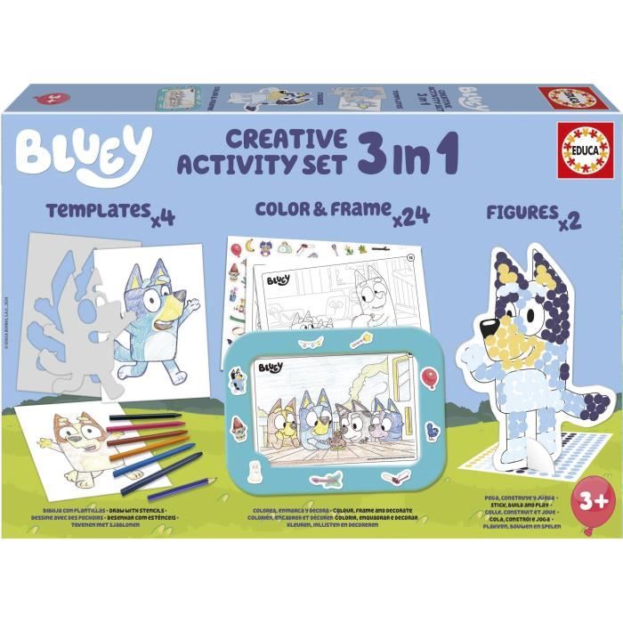 Set Créatif EDUCA – Décoration Et Modelage Des Personnages Bluey, 3 Activités