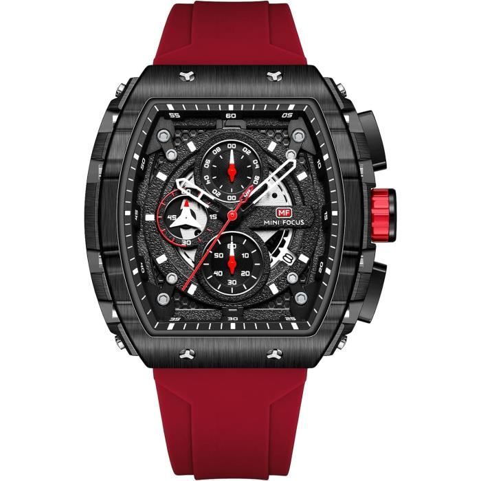 Montre de luxe avec bracelet en silicone pour hommes 6423