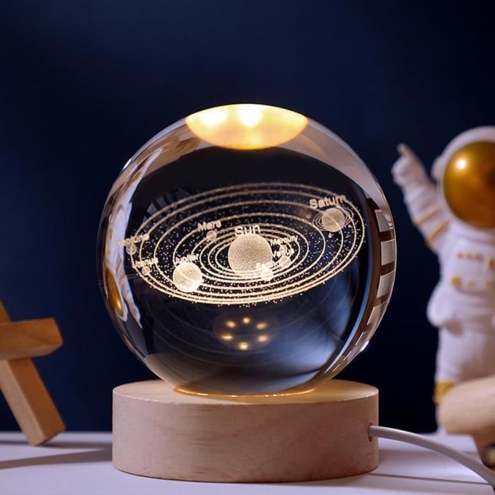 Lampe De Nuit à Fibre Optique Avec Fontaine Lumineuse - Argent, Neuf - Décoration Chambre Relaxante