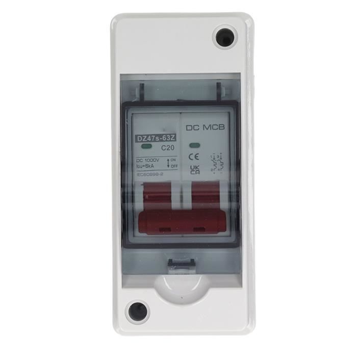 Disjoncteur Miniature DC 12V-400V 15A IP65 - Protection Solaire Avec Boîte Étanche