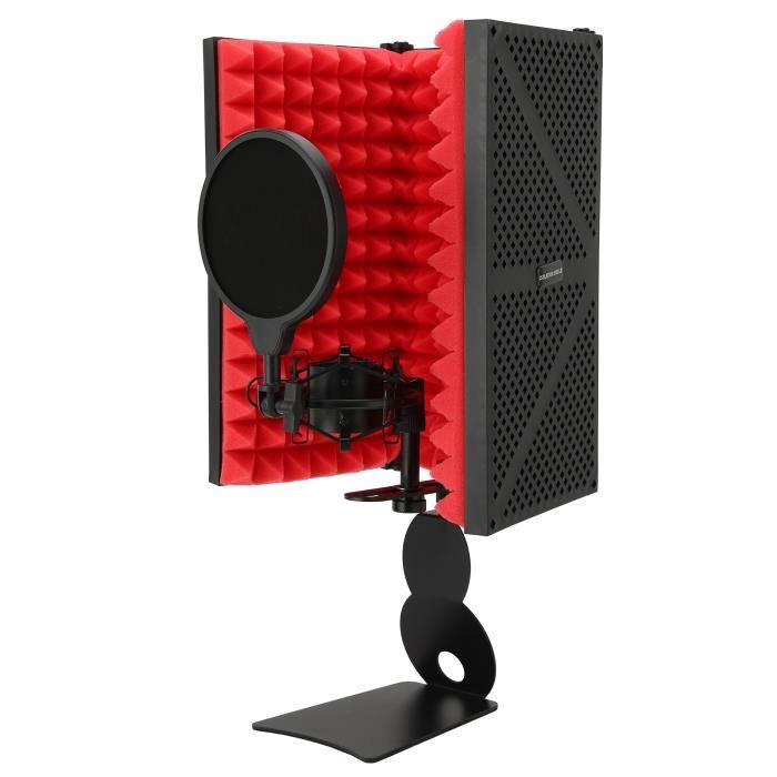 Écran D'Isolation De Microphone Pliable - Bouclier Insonorisé En Mousse Pour Enregistrement Studio, Podcast, Radio Et Streaming