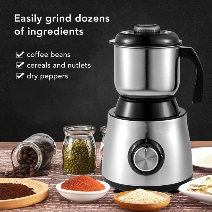 Broyeur À Grains De Café Électrique Maison Cuisine Bureau Noix En Acier