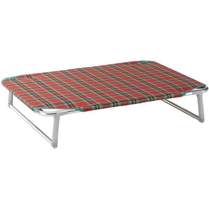 Ferplast Lit pliable pour chiens DREAM 100, avec structure solide en aluminium avec élastiques renforcés, toile en tissu, 105 x 63 x h 18 cm Taupe