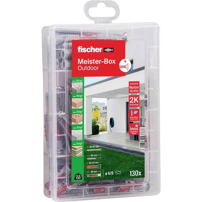 Fischer 561385 Boîte dassortiment de chevilles 130 parties
