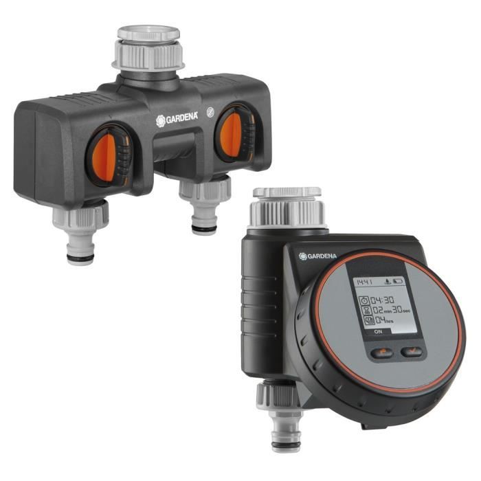 Kit Programmateur GARDENA Flex 1890 + Selecteur 2 Circuits 8193 – Arrosage de Jardin, Garantie 2 Ans