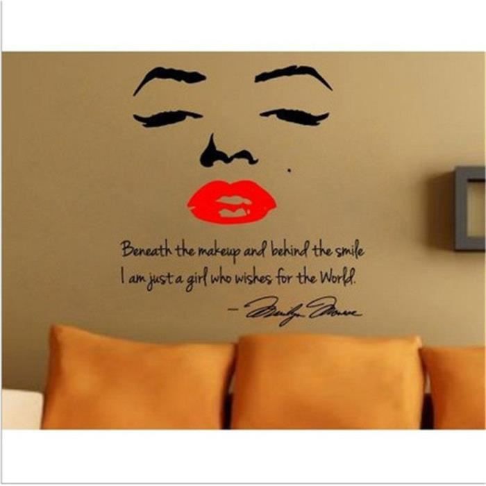 Sticker Mural Marilyn Monroe Citation De L Art Cal Decor De Vinyle Bricolage Cdiscount Bricolage