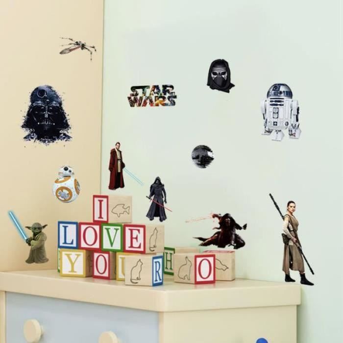 Autocollant Mural Star Wars - Design Les Derniers Jedi - Vinyle Amovible - Neuf