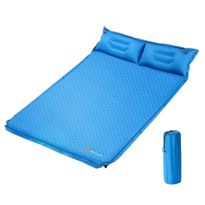 GIANTEX Matelas de Camping 2 Places Autogonflant avec Oreillers Gonflage et Dégonflage Rapides pour Camping Randonnées Voyage GIANTEX Matelas de Camping 2 Places Autogonflant avec Oreillers Gonflage et Dégonflage Rapides pour Camping Randonnées Voyage