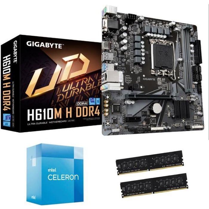 Kit Upgrade évolution PC 12ème Génération - Carte mère Gigabyte + Processeur Intel + Barrette 16 Gigas RAM