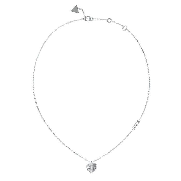 Collier Guess UBN84002 En Acier Argenté - Forme Cœur, Taille 28 Cm - Neuf Avec étiquettes