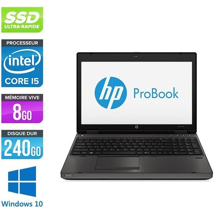 Pc portable HP 6570B - i5 - 8Go - 240Go SSD - 15.6 - Win 10 - Hewlett packard
