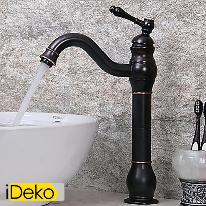 IDeko® Robinet Mitigeur de Lavabo fini antique en bronze frotté à l'huile mitigeur robinet lavabo