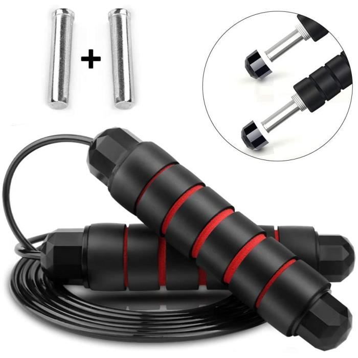 Corde /à Sauter Professionnelle de 2,8 M avec Longueur r/églable et Corde /à Sauter en Mousse /à m/émoire Souple pour Le Fitness jingge Corde /à Sauter lexercice