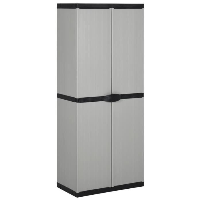 Armoire De Jardin Relaxdays Grise - 3 étagères - Rangement Outils Résistant 97x86x47cm