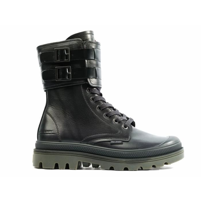 Bottes Palladium En Cuir Noir - Pointure 36 - Occasion En Très Bon état
