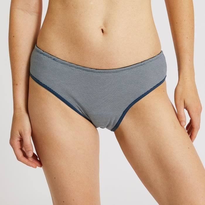 Culotte menstruelle ray e 38 40 bleu blanc Bleu blanc Cdiscount