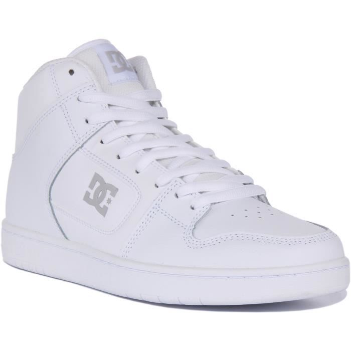 DC Shoes Manteca 4 Hi Baskets à lacets en cuir pour hommes en blanc (Blanc 42.5)
