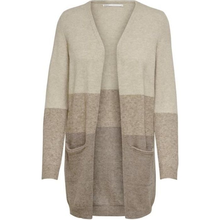 Gilet Cardigan femme Only Queen long - sand