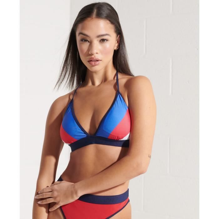 Haut De Bikini Triangle Superdry Avec Lacets – Imprimé Tropical, Bretelles à Nouer, Coussinets Amovibles
