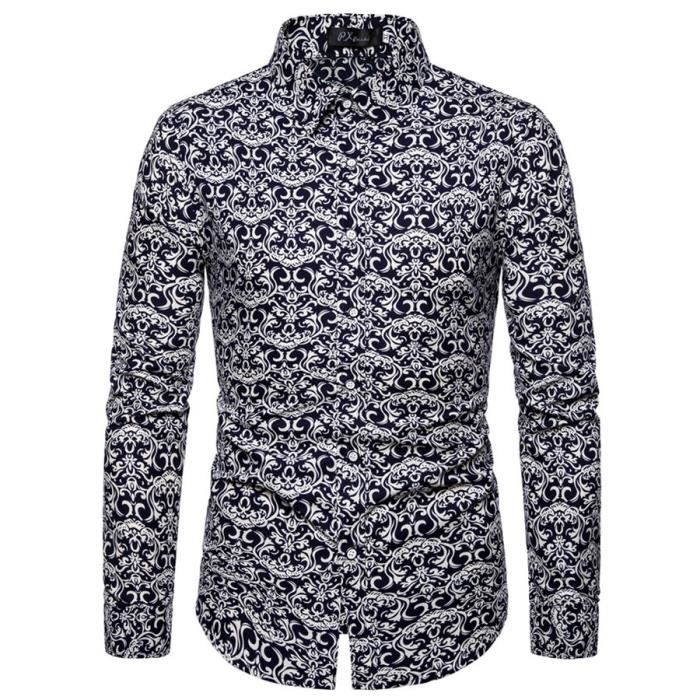 2025 hommes été confortable chemise boutonnée élégant Art motif d'oiseau imprimé lin à manches
