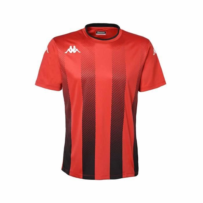 maillot-de-football-enfant-kappa-bugo-rouge-et-noir-manches-courtes