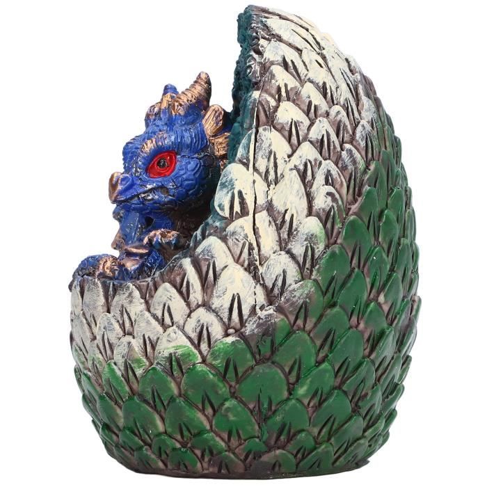 YueWan Œuf De Dragon En Résine Avec Socle – Décoration Bureau, Œuf Dinosaure Transparent Avec Dragon Lave, 10,5 X 8,5 Cm