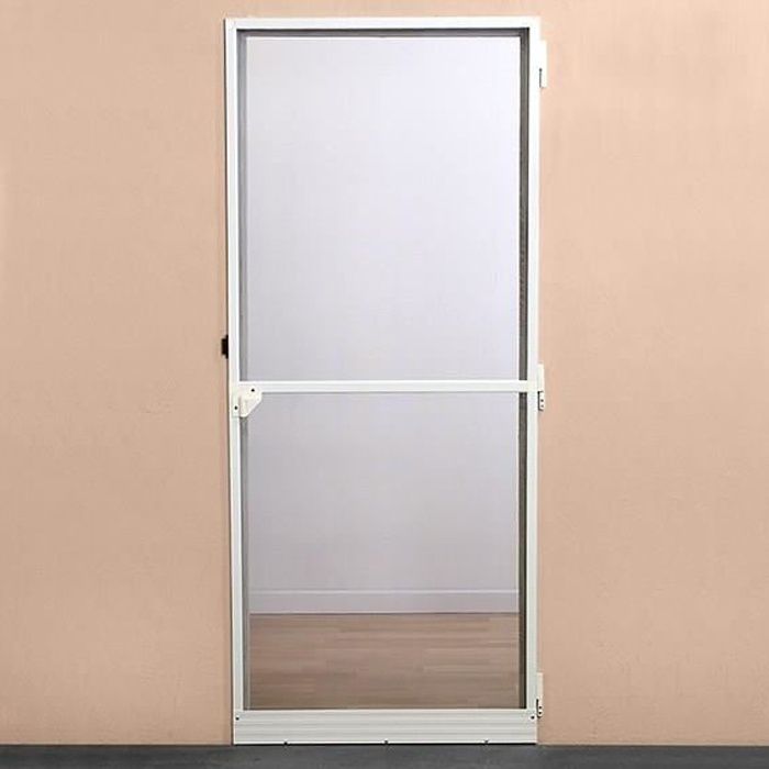 Moustiquaire porte battante L100 cm x H220 cm - Aluminium blanc