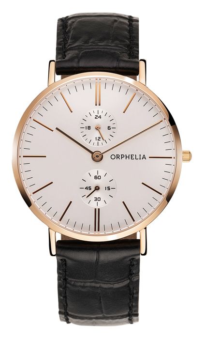 ORPHELIA - Montre Hommes - Quartz - Multi-Cadrans - Bracelet en Cuir - Noir - OR71502