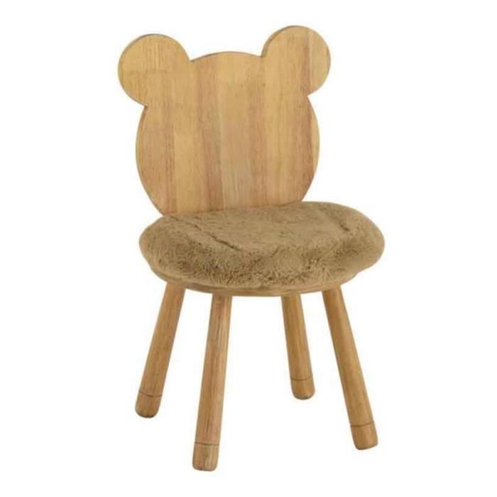 chaise pour enfant en bois "ours" 61cm naturel marron