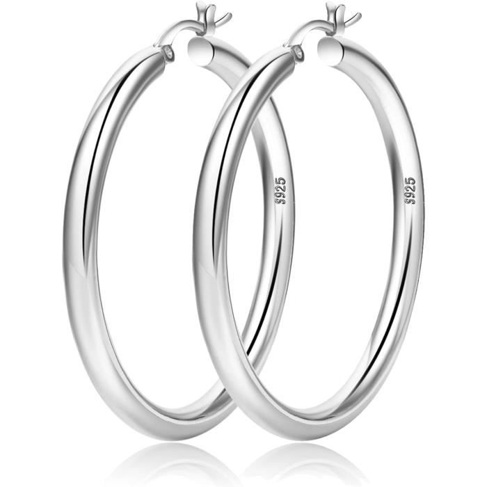 Boucles D'oreilles Créoles Système Vector 50 Mm - Fil 1.5 Mm - 9007.50