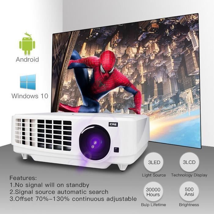 Blanche Nouveau 3LCD à lumière du jour courte, haute luminosité