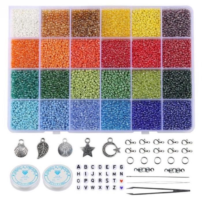 Perles En Verre Pour Bracelets – Kit De Perles De Cristal – 750 Pièces, 24 Couleurs – 8 Mm – Idéal Pour La Fabrication De Bijoux Et Les Loisirs Créatifs – Adultes Et Filles