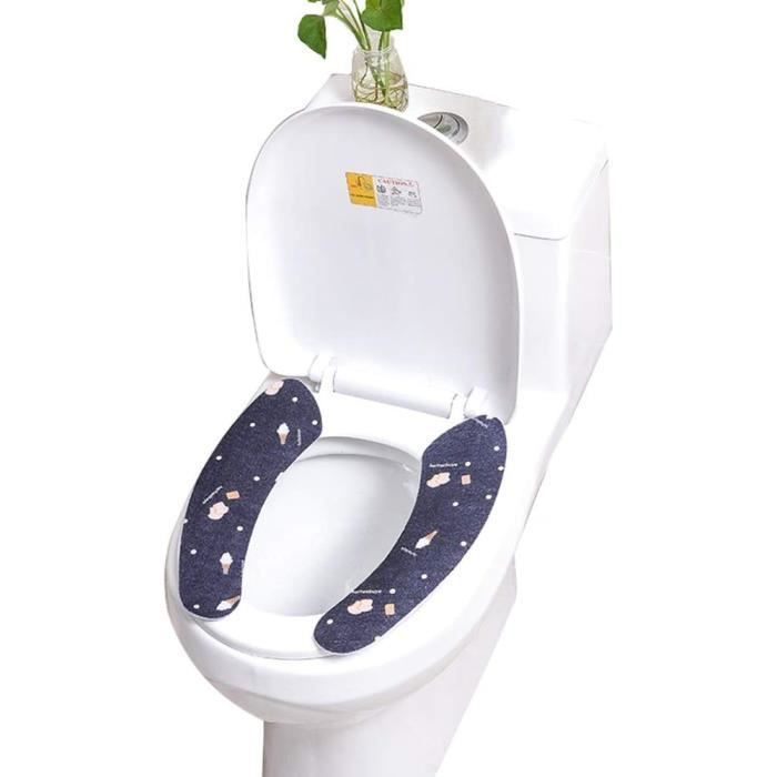 Autocollant Mural Impermeable Abattant Toilette - Motifs Grenouille, Papillon, Fleur, Feuille