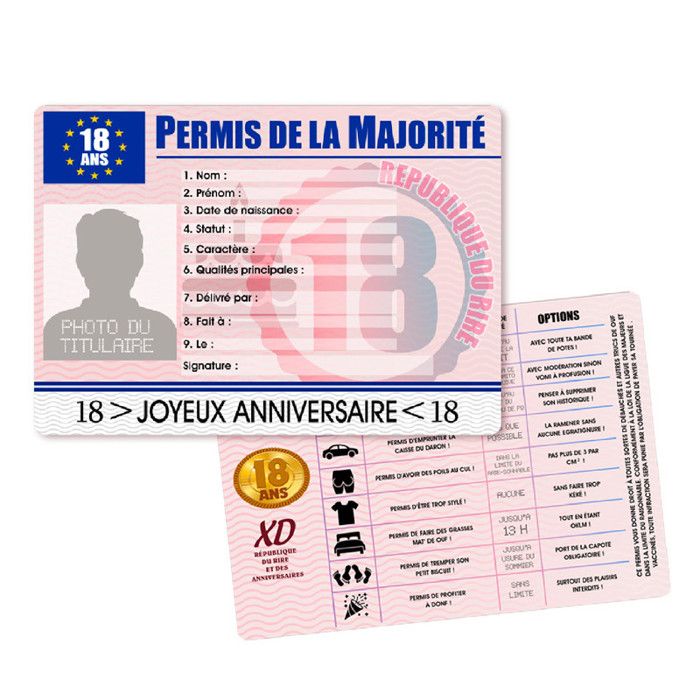 Permis de fête - Anniversaire