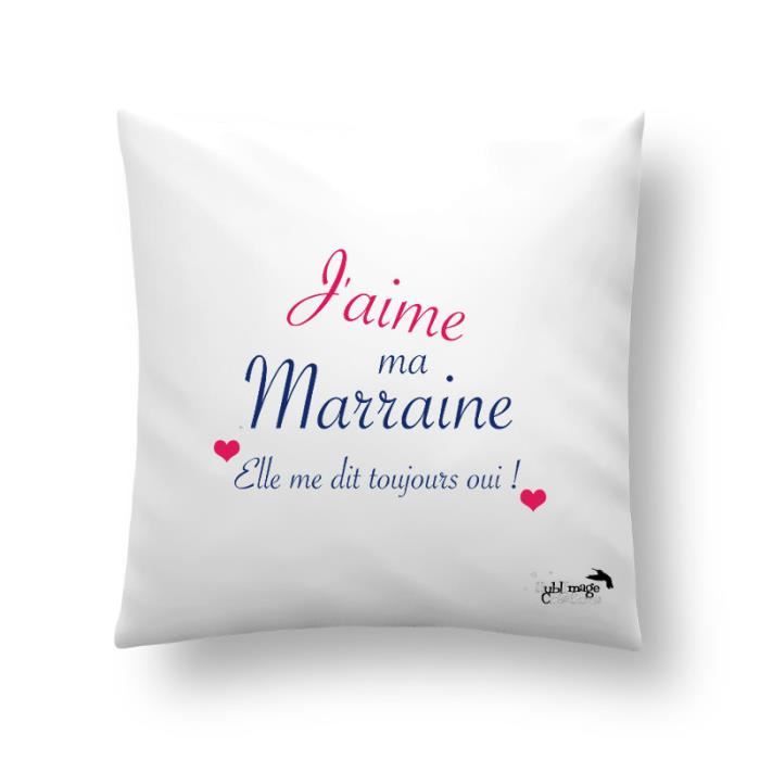 Coussin J Aime Ma Marraine Idee Cadeau Bapteme Deco Cremaillere Cdiscount Maison