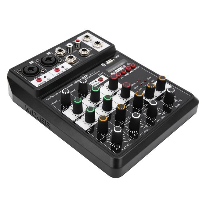 Console De Mixage Audio BOMGE 6 Canaux - USB, Bluetooth, Alimentation Fantôme 48V - Pour Karaoké, Streaming