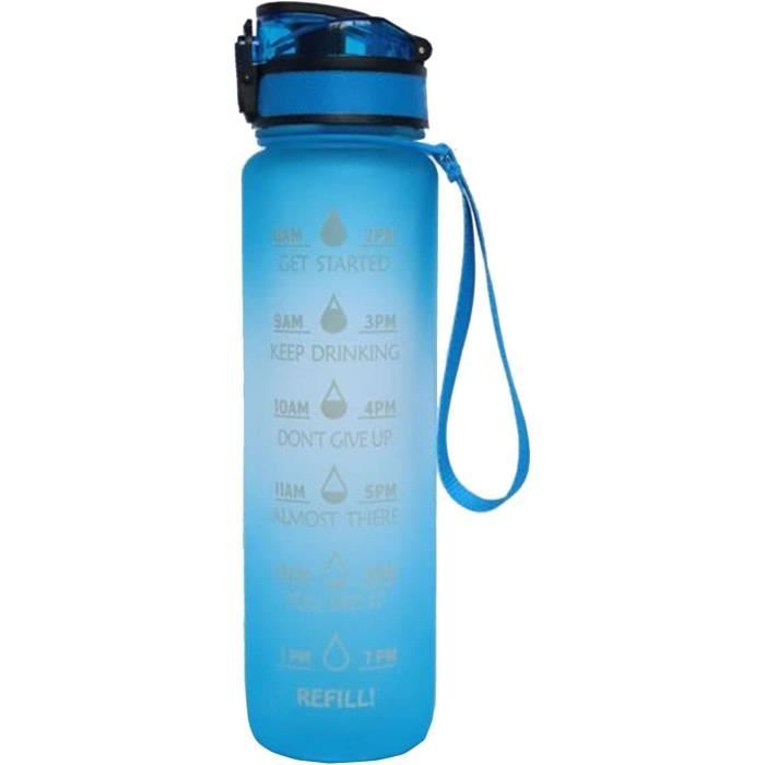 Yeacher Bouteille D'eau De Sport 1000 Ml / 32 Oz Avec Marqueur De Temps Motivation Rabat Tanche Pour Sports Plein Air Gym Workout Fitness