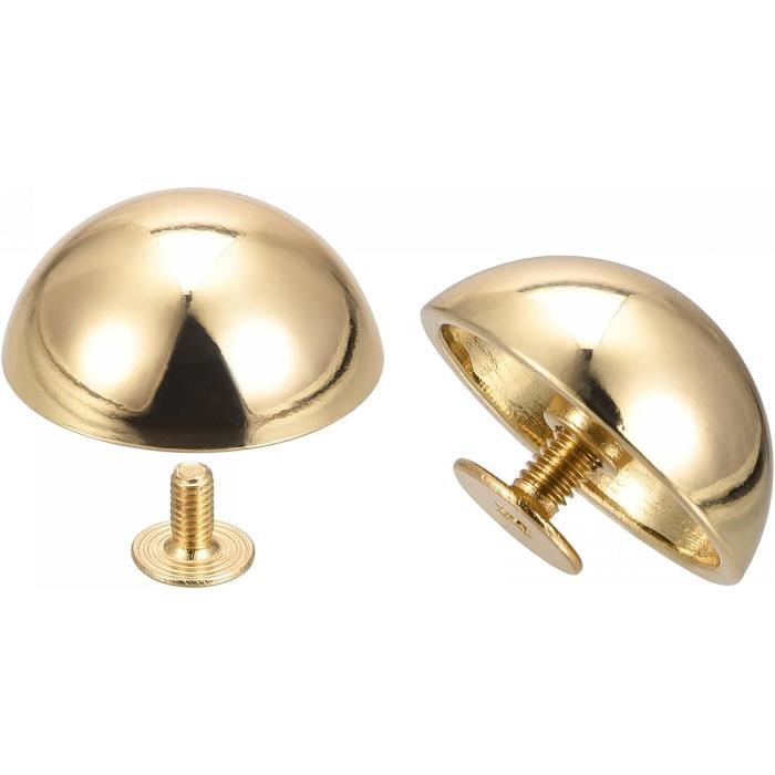 sourcing map 12x7mm Rivet Goujons Vis Dos Plat Creux Pieds Goujon Pointe pour Cuir Artisanat Bricolage Brillant Noir 10pcs