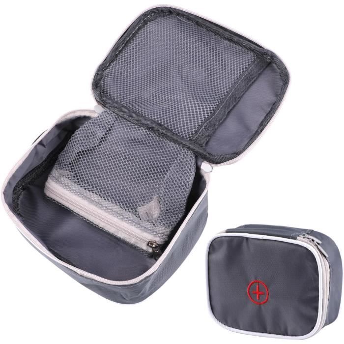 YuanDiann Lot de 2 petits sacs à médicaments portables - Vide - Pour premiers secours - Pour la maison, le bureau, le camping, les voyages, Lot de 2 / rouge, Lot de