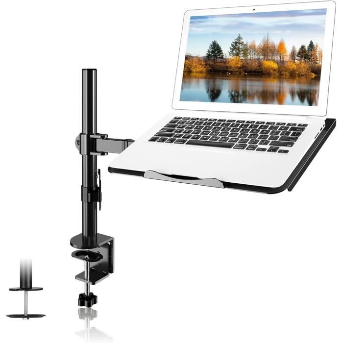 BONTEC Support Écran PC 13-32 Pouces - Bras Moniteur Réglable Hauteur Inclinable Pivotant - Charge 8kg VESA 75/100
