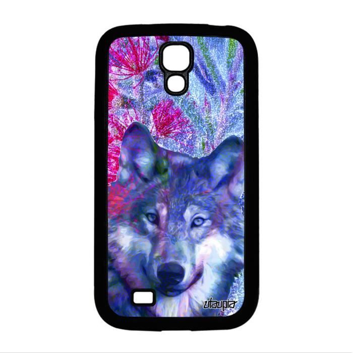 Coque Samsung Case design motif pattern loup lune animal