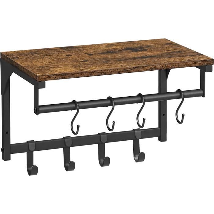 Porte-Manteaux Mural - VASAGLE - LCR103B01 - Marron rustique noir - 40 x 24 x 24 cm - 15 9 kg Porte-Manteaux Mural - VASAGLE - LCR103B01 - Marron rustique noir - 40 x 24 x 24 cm - 15 9 kg