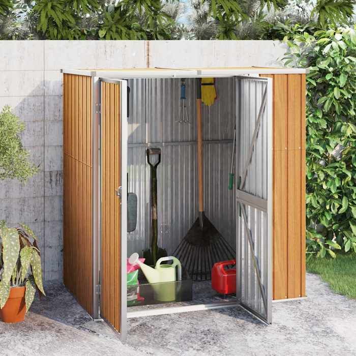 vidaXL Abri à outils de jardin marron 161x89x161 cm acier galvanisé 316212