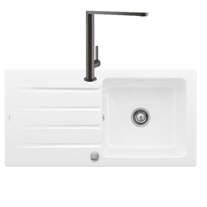Villeroy & Boch Evier 1 bac VILLEROY ET BOCH Architectura 60 vidage auto + Robinet de cuisine Finera