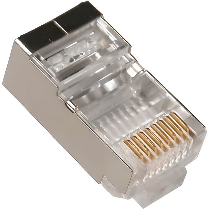 Connecteur RJ45 blindé à sertir pour cat.5e et cat.6