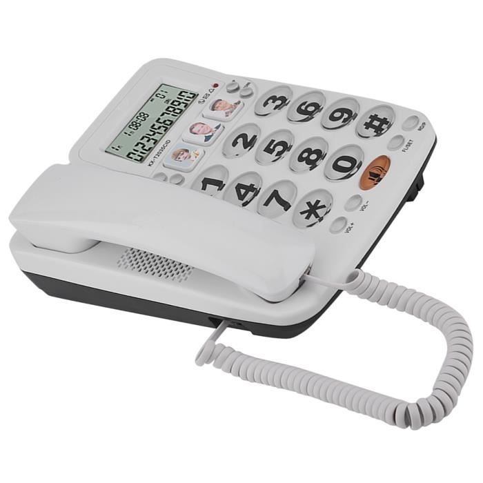 Téléphone Filaire avec Haut-Parleur, écran LCD Téléphone Filaire avec