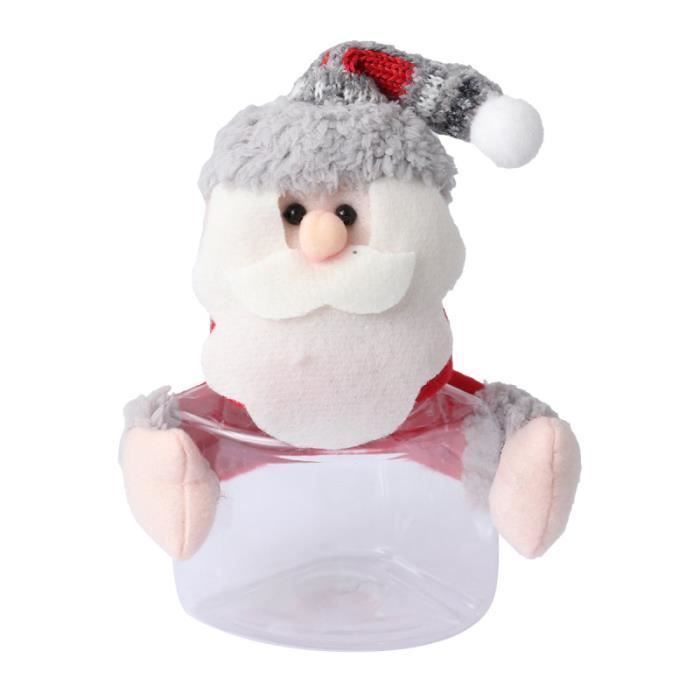 N A Pot de Bonbons de Noël Boîte Plastqiue Pot de Stockage Poupée en Peluche Décoration de Fête de Noël Bonhomme de Neige