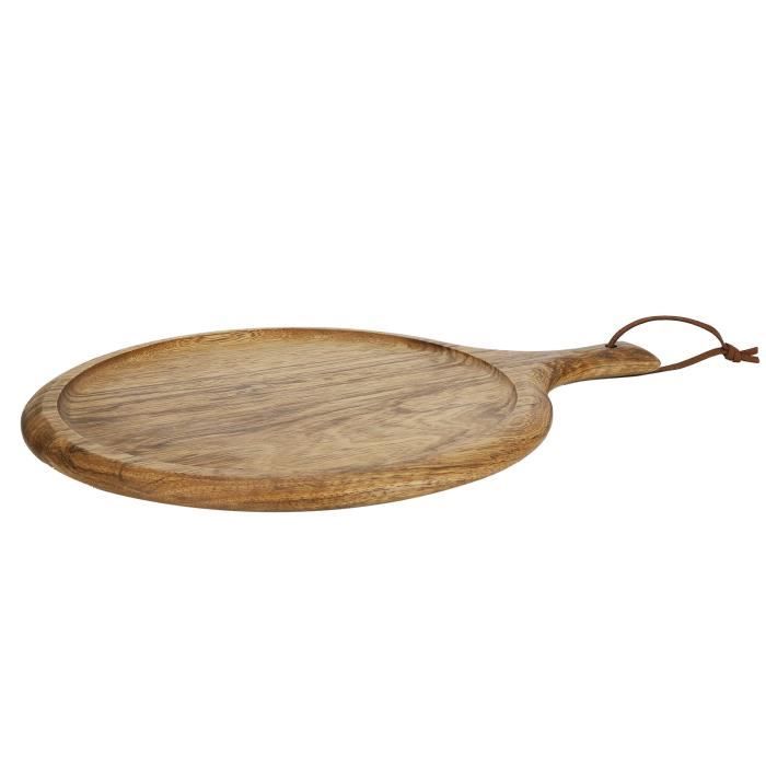 Planche à Pizza En Bois Avec Poignée - Diamètre 30 Cm, Impression Décorative, Naturelle, Marque Sendez