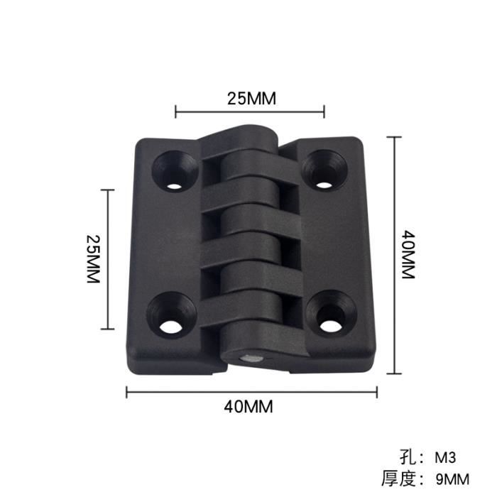 Lot De 2 Charnières Plastique Renforcé Noir 94x58mm – FP INOX