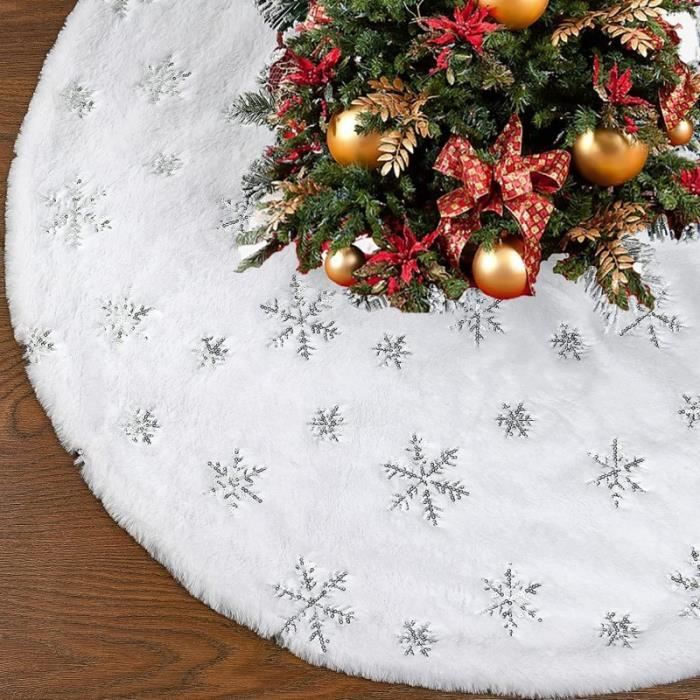 Jupe De Sapin De Noël Rond Vert - 122cm De Diamètre, Tissu épais, Cache-pieds Et Décoratif